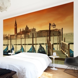 Vlies Fotobehang; Gondels in Venetië (vanaf)