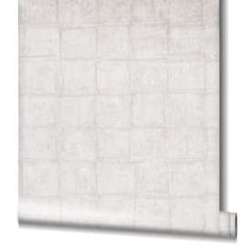 Behang met vierkante tegels grijs