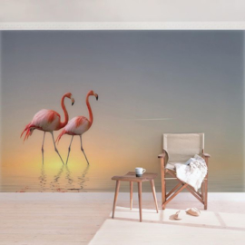 Behang Flamingo Love (vanaf)