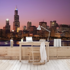 Vlies Fotobehang; Chicago Skyline (vanaf)