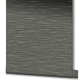 Behang met natuurlijk streepeffect zwart grijs metallic