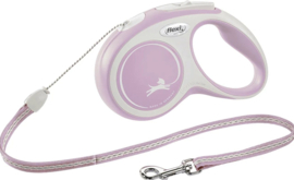 Flexi New Comfort S - Koord 8 meter / max 15kg Rose