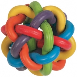 Atoombal rubber kleurrijk 10cm, type 2