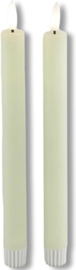 LED Dinerkaars 22 cm  (Set van 2) Crème