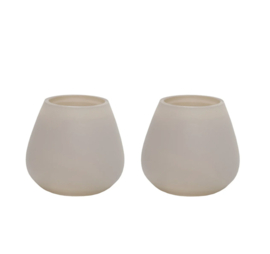 Vaas/Windlicht Mat Beige S