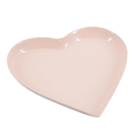 Metalen tray hart roze