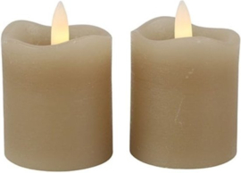 Stompkaars  Ø5CM LED rond  (Set van 2) Taupe
