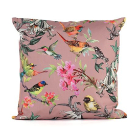 BUITENKUSSEN VOGELS OUD ROZE 60X60CM