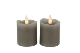 Stompkaars  Ø5CM LED rond  (Set van 2) Grijs