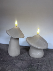 LED Paddenstoel Kaars Taupe, Verkrijgbaar in 2 maten (Rechts)