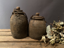 Houten Nepalese kruik met deksel nr. 17 Rechts