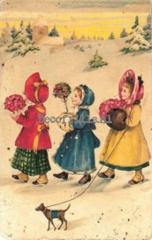 Poster A4 met sfeervolle, nostalgische kerstafbeelding