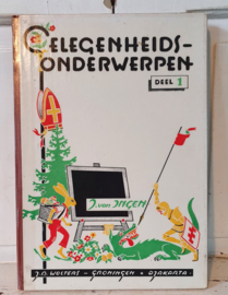 Boek uit 1955: Gelegenheids-onderwerpen Deel 1, van J. van Ingen: Tekenen op het Schoolbord: SINTERKLAAS!