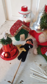 Lot van 11 st. Vintage/retro kerstdecoratie