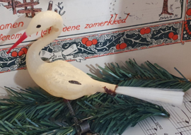 Antieke kerstbal: OOIEVAAR op clip - knijper
