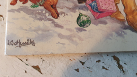 uit ca. 1980: BOEK met PLAAT (single) Vrolijk Kerstfeest. Prachtige illustraties J.C. van Hunnik.
