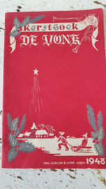 Uit 1948: Decoratief Kerstboek DE VONK. Oostra/Buurma-Vredevoogd. Mooie illustraties!
