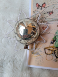 Oude/antieke kerstbal: Ster van Bethlehem - Vallende ster - staart glasvezel. Leonisch draad.