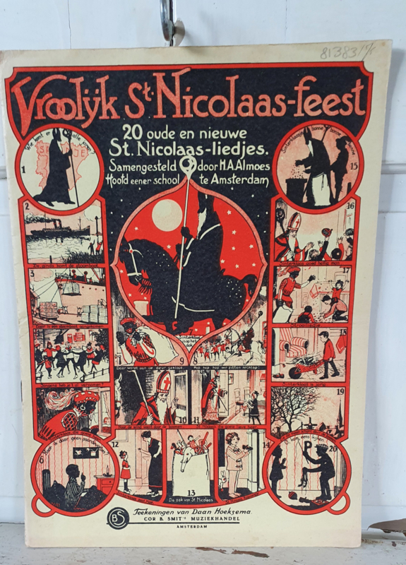 Uit 1925: Antiek Sinterklaasboek: Vroolijk St.Nicolaas-Feest. H.A. Almoes/Daan Hoeksema