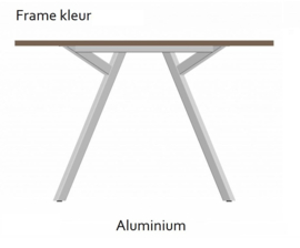 Vergadertafel Bridge recht 240cm ronde poot