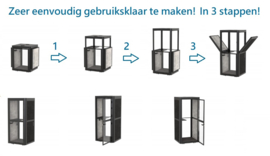 Akoestische Belcel snel leverbaar in zwart en grijs