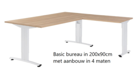 Huislijn Basic bureau 200x90cm met aanbouw 46x80cm (en andere maten)