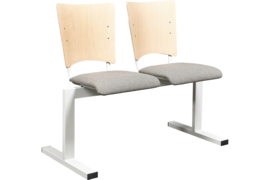 Wachtbank model 8812   2-zits met beklede zitting