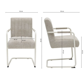 Vergaderstoel ISA met WIT buisframe - Kick Collection