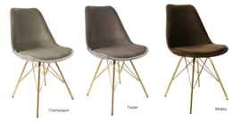Vergaderstoel Velvet goudkleurig frame - Kick Collection
