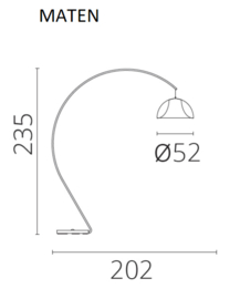 Staande booglamp L002T/BA