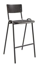 Barkruk houten zitting en rug model 6626 6606 6616 (67, 76 of 80 cm hoog)