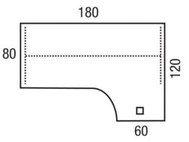 Bureau Pinta Wingbureau 180x120 - 60x80cm