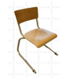 Stevige schoolstoel, zithoogte 31 - 51cm