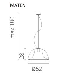 Hanglamp met halfronde kap L002S/BA