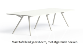 Vergadertafel Bridge extra lang ronde poot