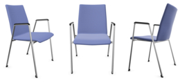 Zaalstoel Brunner First Place 4525A met armlegger volledig beklede schaal