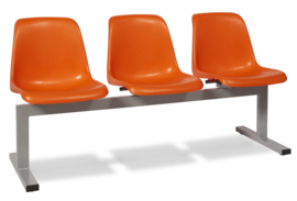 Wachtbank model 8823  3-zits met kunststof kuipen