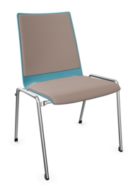 Zaalstoel Brunner First Place 4505 met houten schaal en beklede zitting en rug