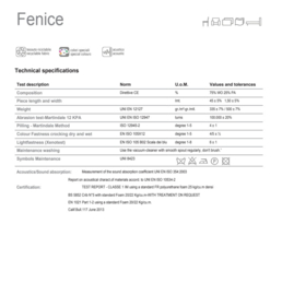 Stofkaart Wolvilt FENICE