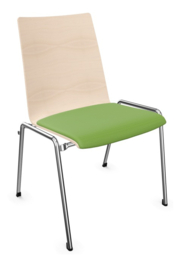 Kerkstoel Brunner First Place 4505 met houten schaal en beklede zitting