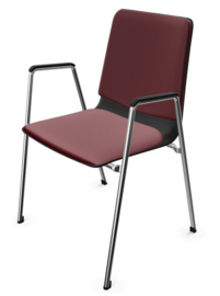 Zaalstoel Brunner First Place 4555A kunststof schaal, armleggers beklede zitting en rug