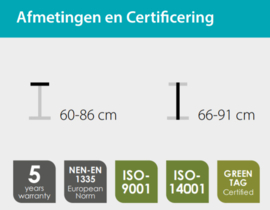 Zadelkruk Comfort BREED, kunstleder zitting