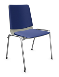 Zaalstoel Brunner First Place 4555 kunststof schaal en beklede zitting en rug