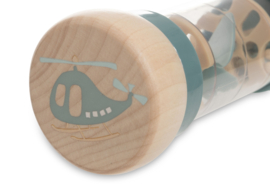 Houten regenrammelaar blauw