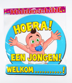 Huldeschild hoera een jongen!