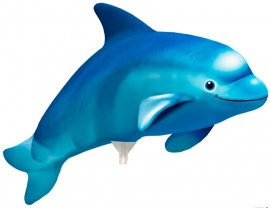 Mini folieballon Dolfijn blauw