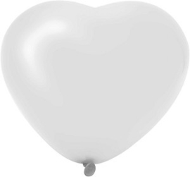 Hartballonnen wit 10 stuks