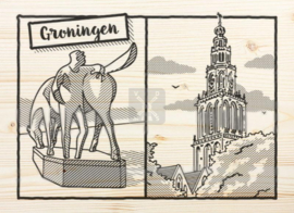 Houten ansichtkaart Groningen