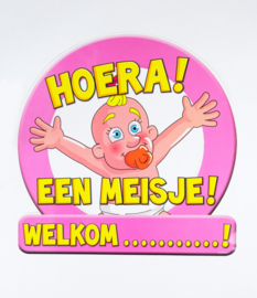 Huldeschild hoera een meisje!