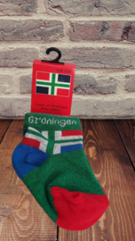 Baby sokjes met de Groninger vlag 2 paar.